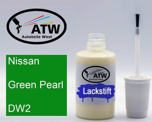 Nissan, Green Pearl, DW2: 20ml Lackstift, von ATW Autoteile West.
